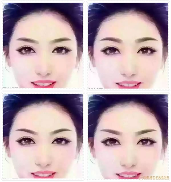 同一张脸，相同的妆容，搭配不同的眉形，将显现出完全不同的气质