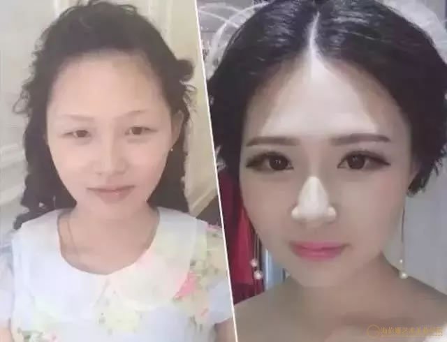 ▼上妆后不仅眼睛变大了，连鼻子也更加坚挺了。